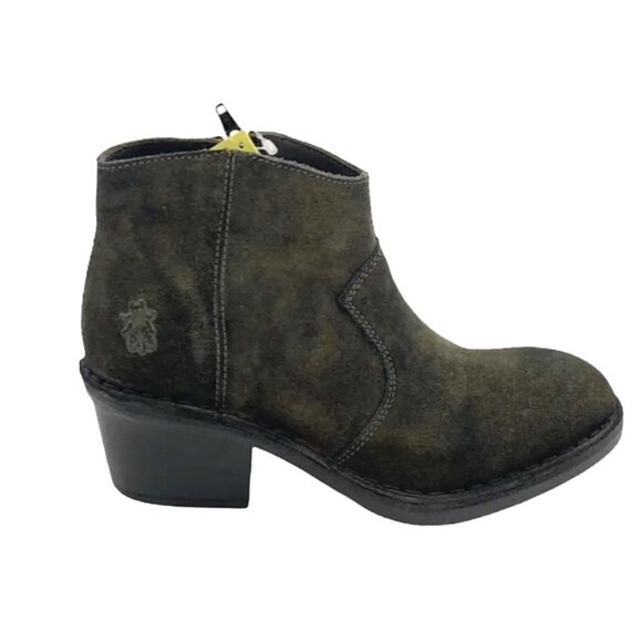 Fly London Dari Size 38 US 7.5 Anthracite Black Suede NWB Leather Ankle Bootie - Picture 14 of 14